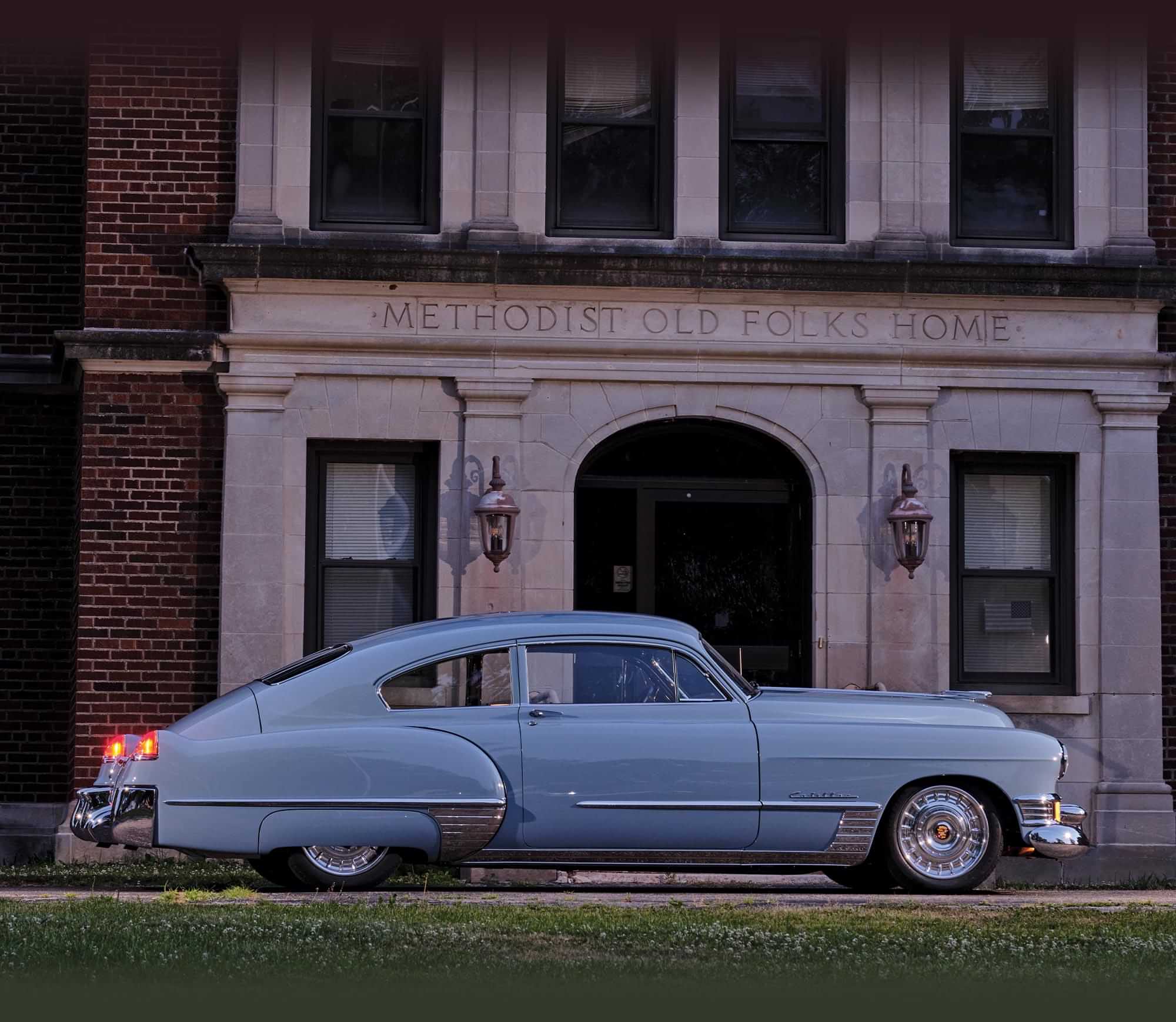 passenger side profile view of the ’49 Cadillac Series 62 Sedanette