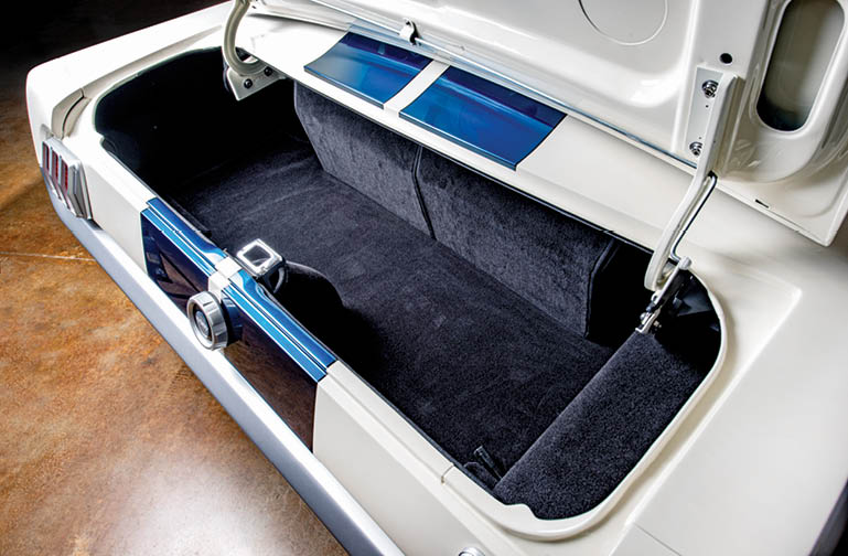 ’66 Ford Mustang Fastback trunk view
