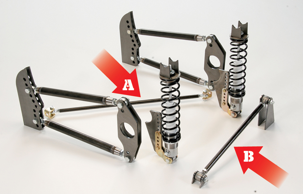 Four-bar and four-link suspension set