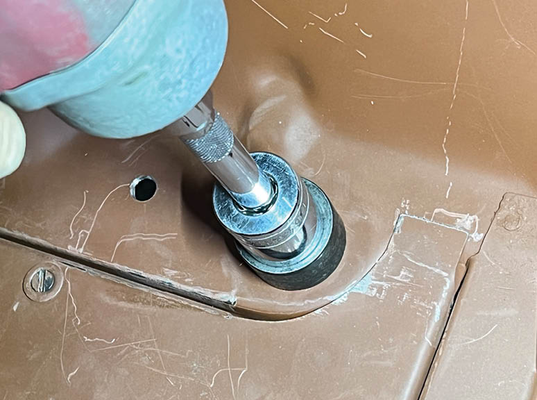 It is here the coming and going water hoses will be run.