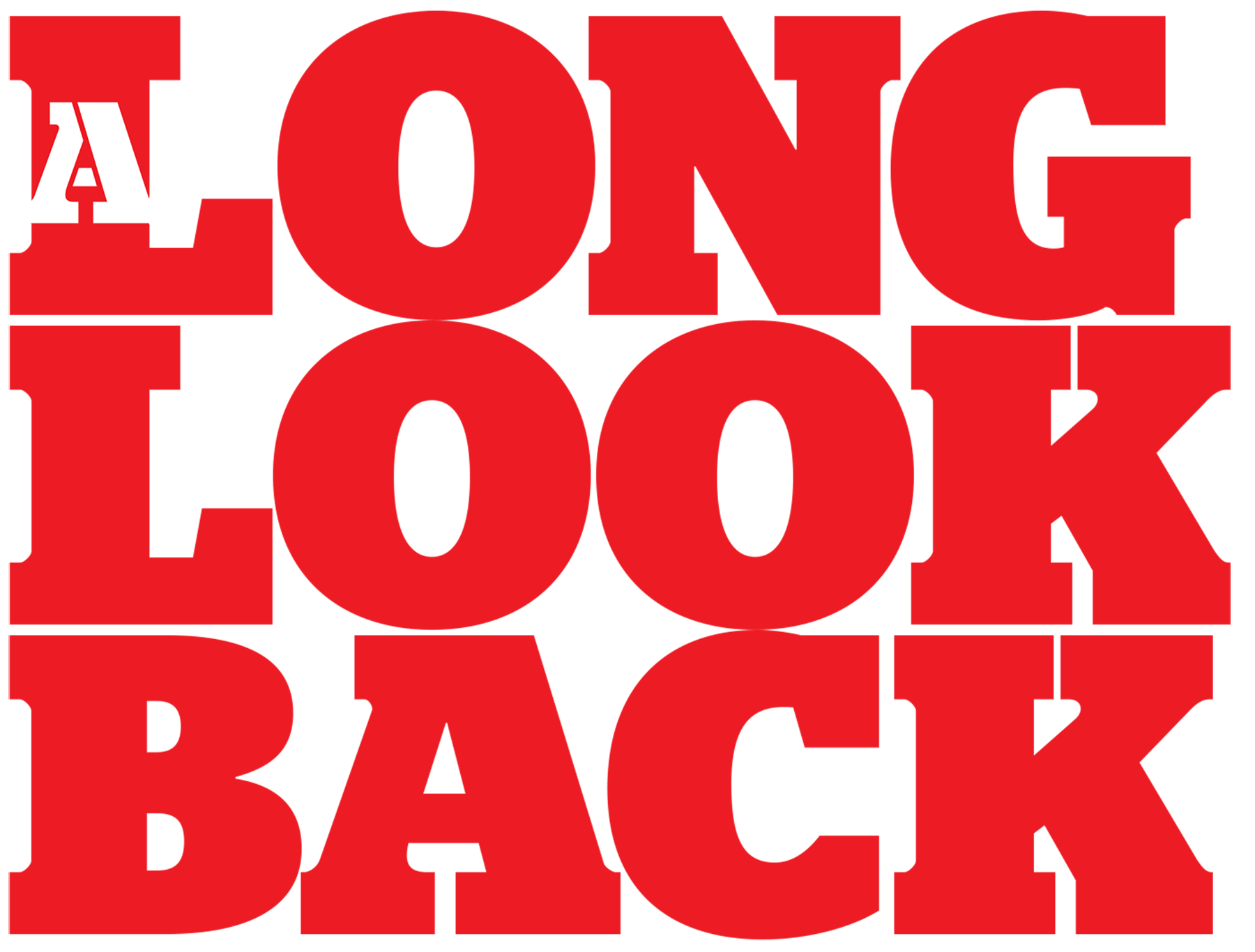 A Long Look Back typographic title