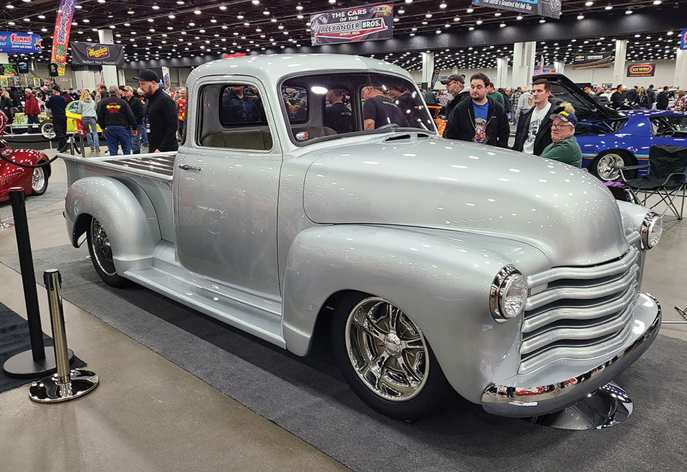 Metallic silver '53 Chevy truck