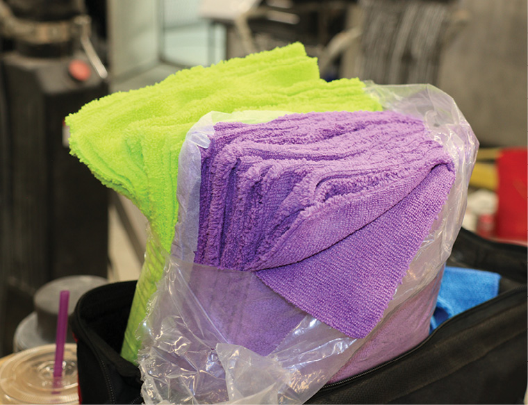 A sharp edge on a generic microfiber towel can scratch the paint. Newly introduced rounded edge Harbor Freight premium microfiber towels eliminate the possibility. 