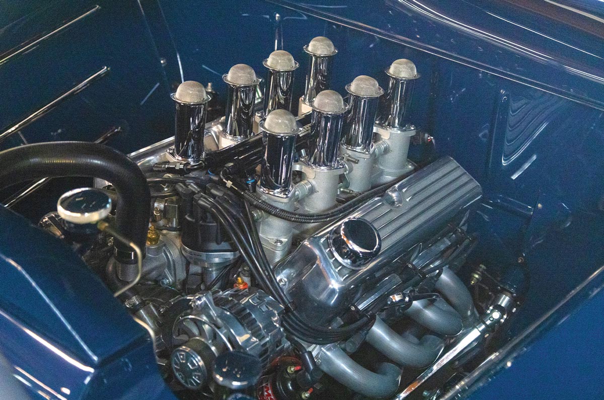 the '50 Ford Woodie engine