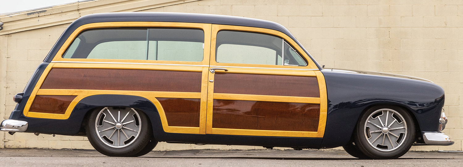 full passenger side profile view of the '50 Ford Woodie