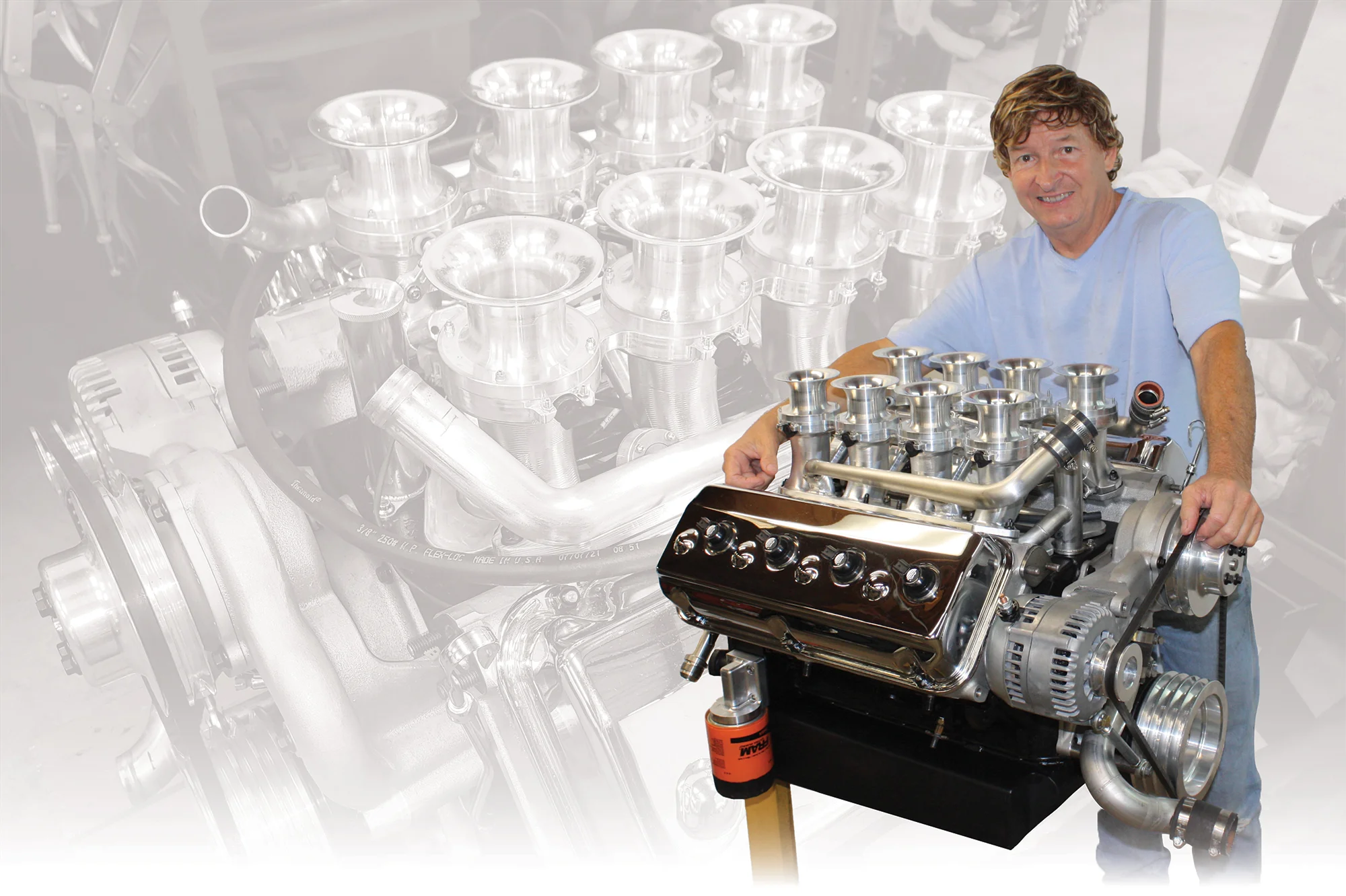 Donnie Anderson with the assembled 354ci Hemi