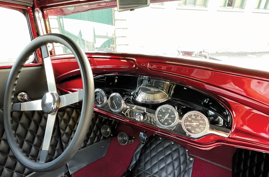 steer and dash inside of a '30 Ford Coupe