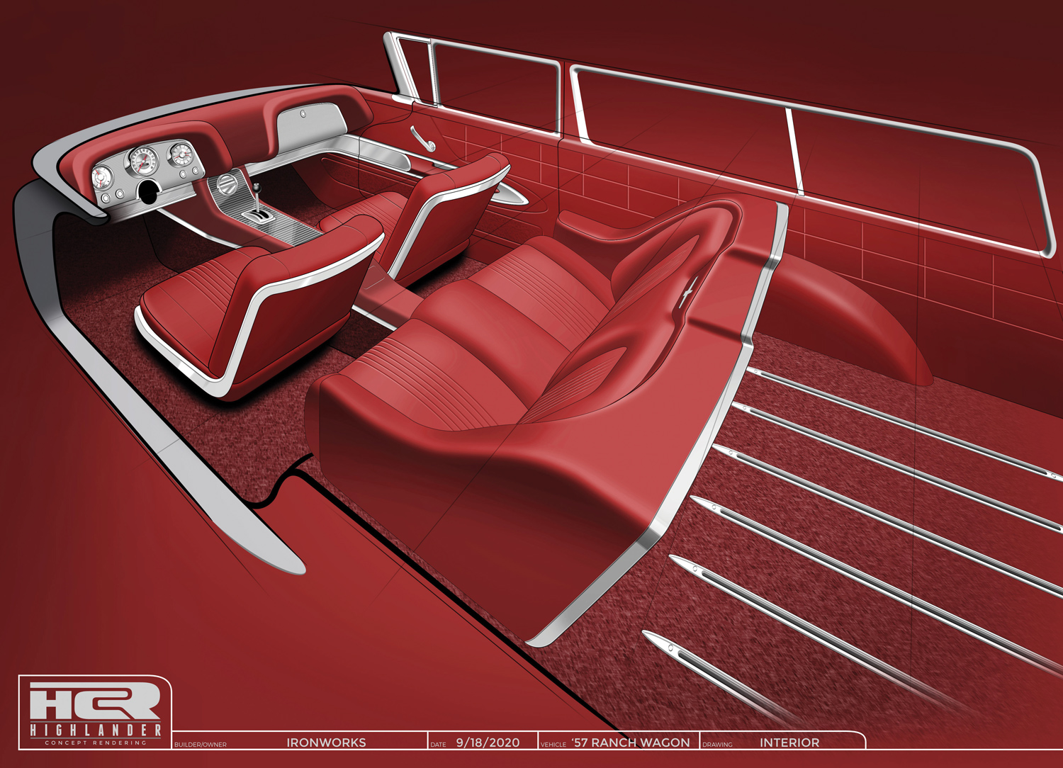 illustration concept artwork for red interior 