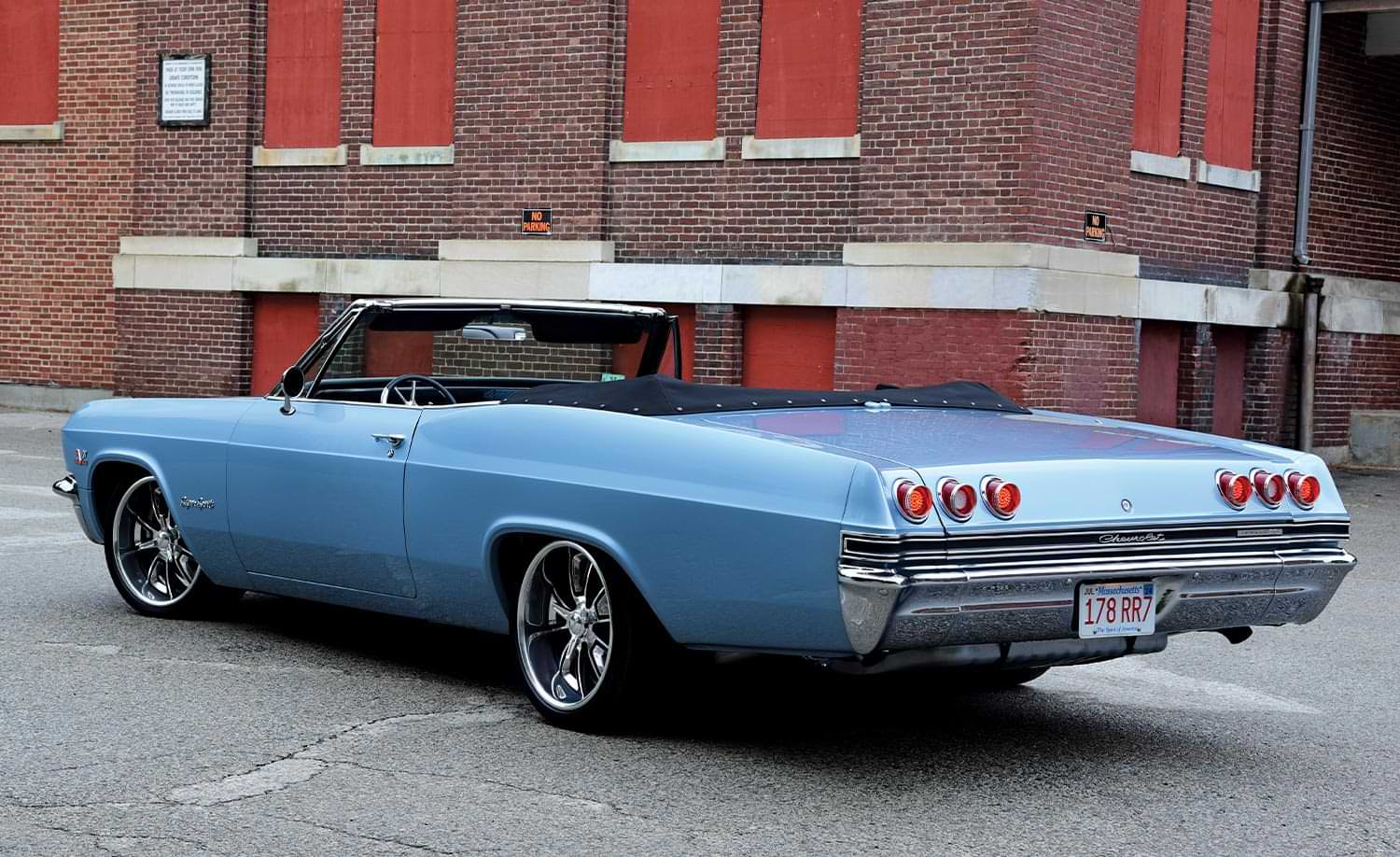 3/4ths rear view of the LT4 Supercharged ’65 Chevy Impala SS