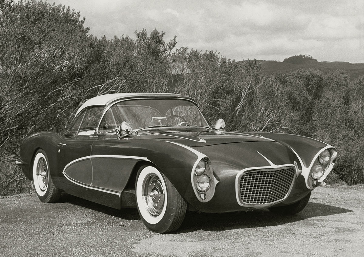 Bob McNulty's '57 Corvette after being painted and striped by Tommy