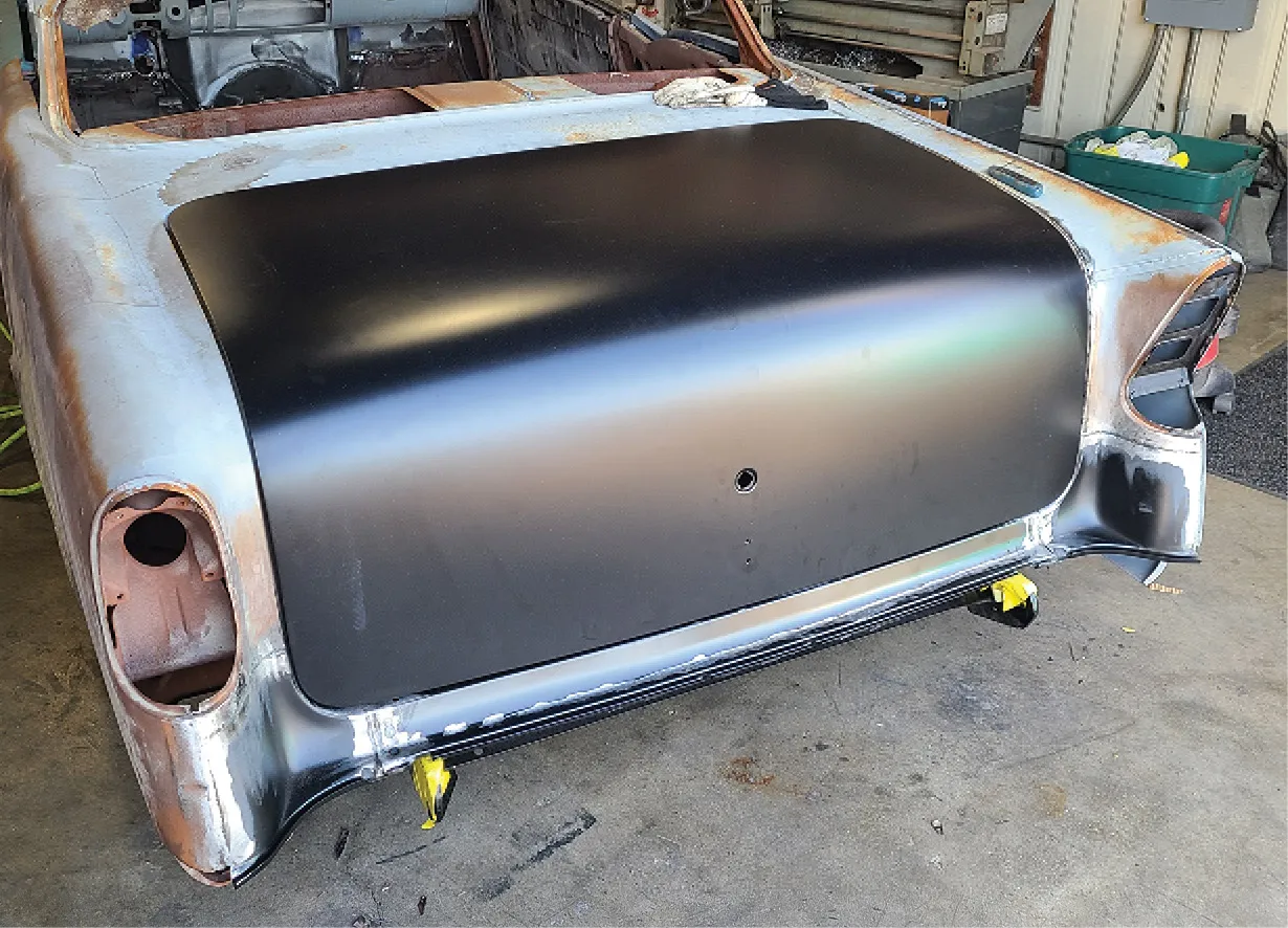 Just seven Golden Star parts were used to take this rusty rear section and transform it into a respectable hot rod.