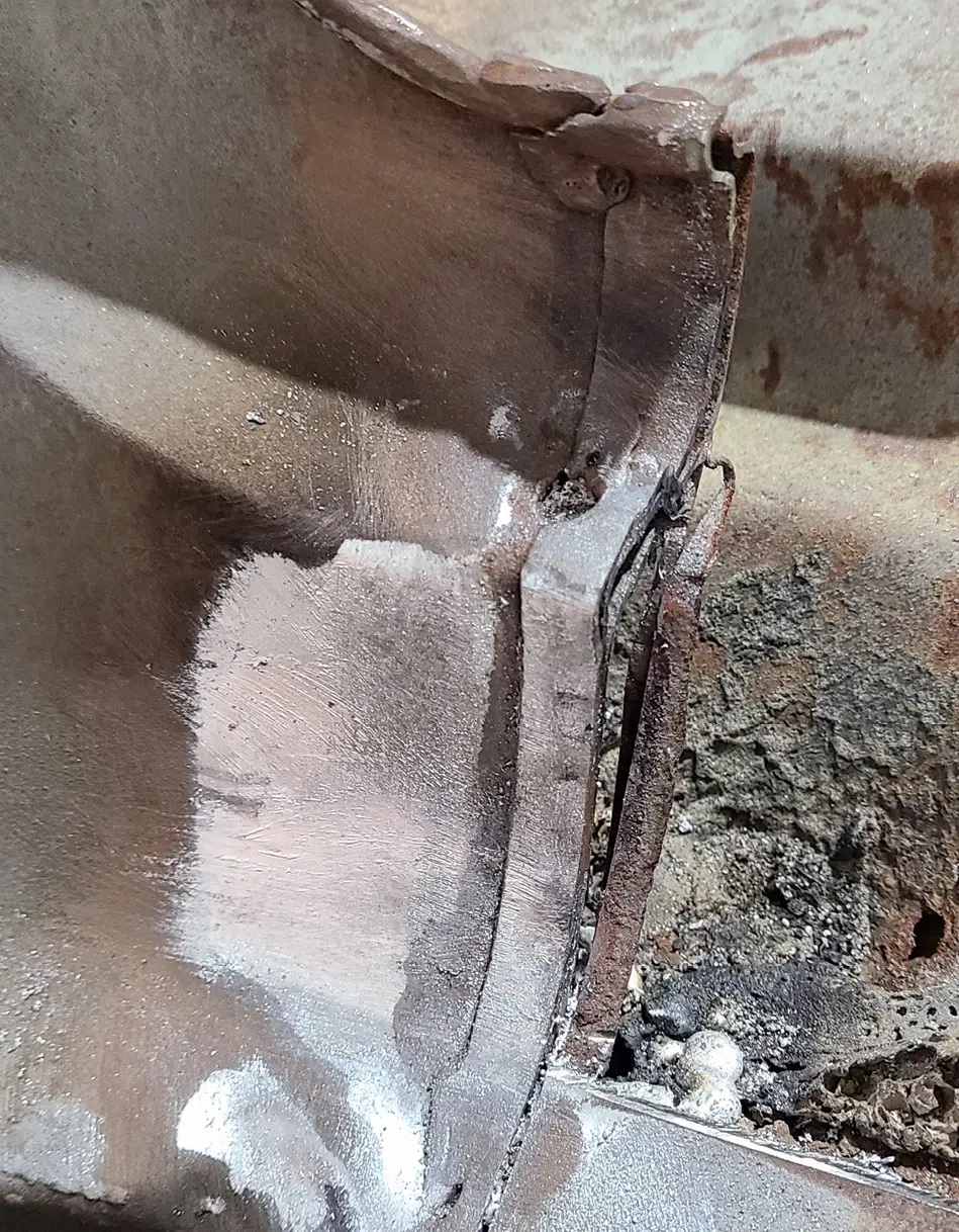 Besides lead to fill seams, the factory also loved their spot welds, and they’re used in abundance with the parts used in this fix. Aaron Hamusek will drill all of them out and pop the parts apart with either a screwdriver or chisel. 