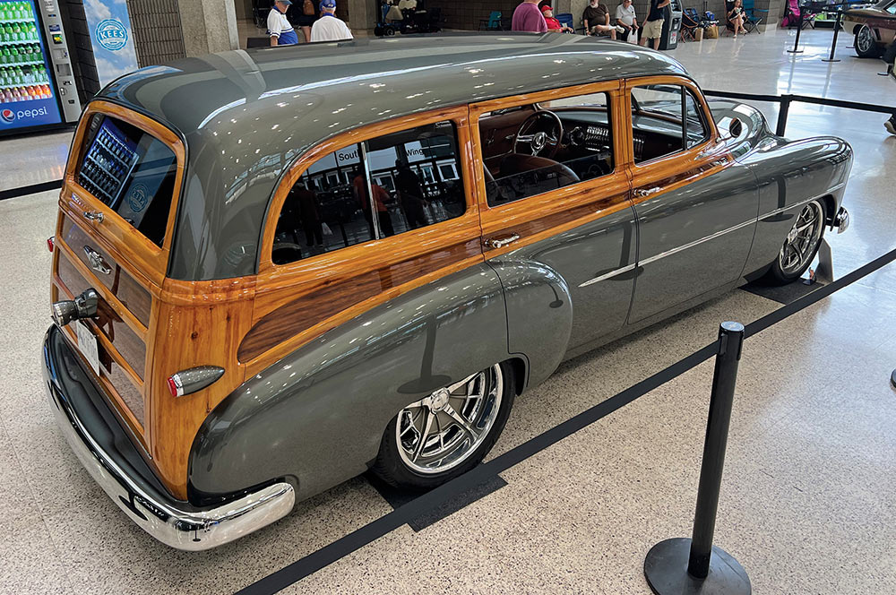 Gray '52 Chevy woody wagon