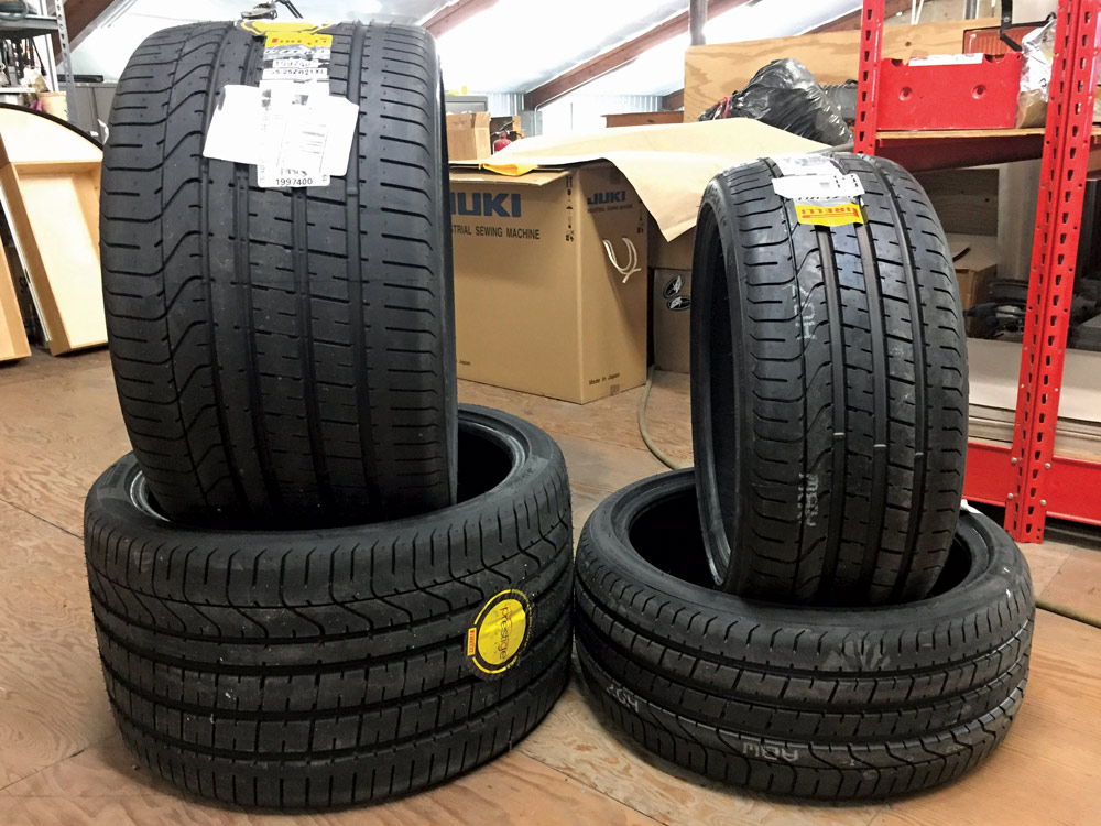 Tire and wheel fitment also plays a huge role in the mock-up stage of the build. In this case, DSR is using a set of Pirelli tires, sized 245/35R19 up front and 355/25R21 in back.