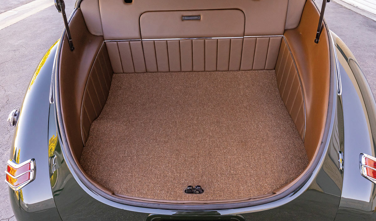 Coupe's carpeted trunk