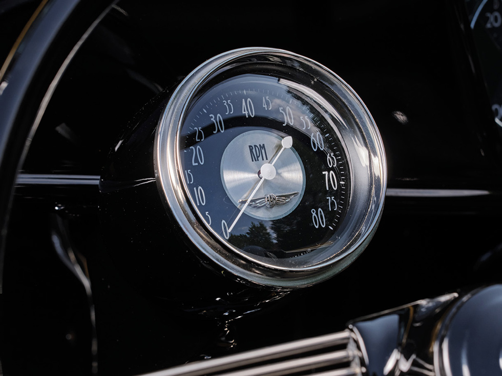 close up of a speedometer in a ’32 Ford
