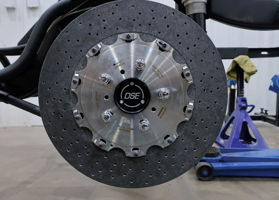 Jeff Mosing has spent plenty of time hustling a GT-3 in IMSA competition, so big brakes are mandatory. These ZR-1 Corvette, Carbon Ceramic rotors on all four corners can handle the heat and will whoa things down quite nicely.