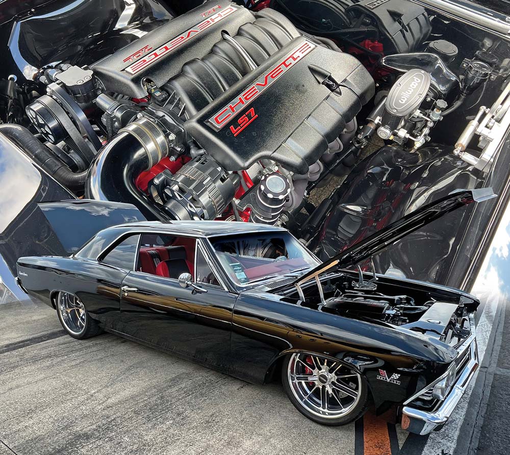 Black '66 Chevelle with 427 LS7