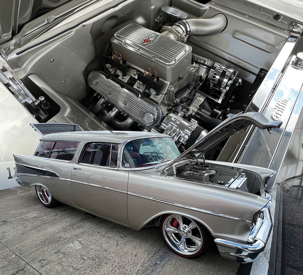 Pewter silver metallic '57 Nomad with modified LS