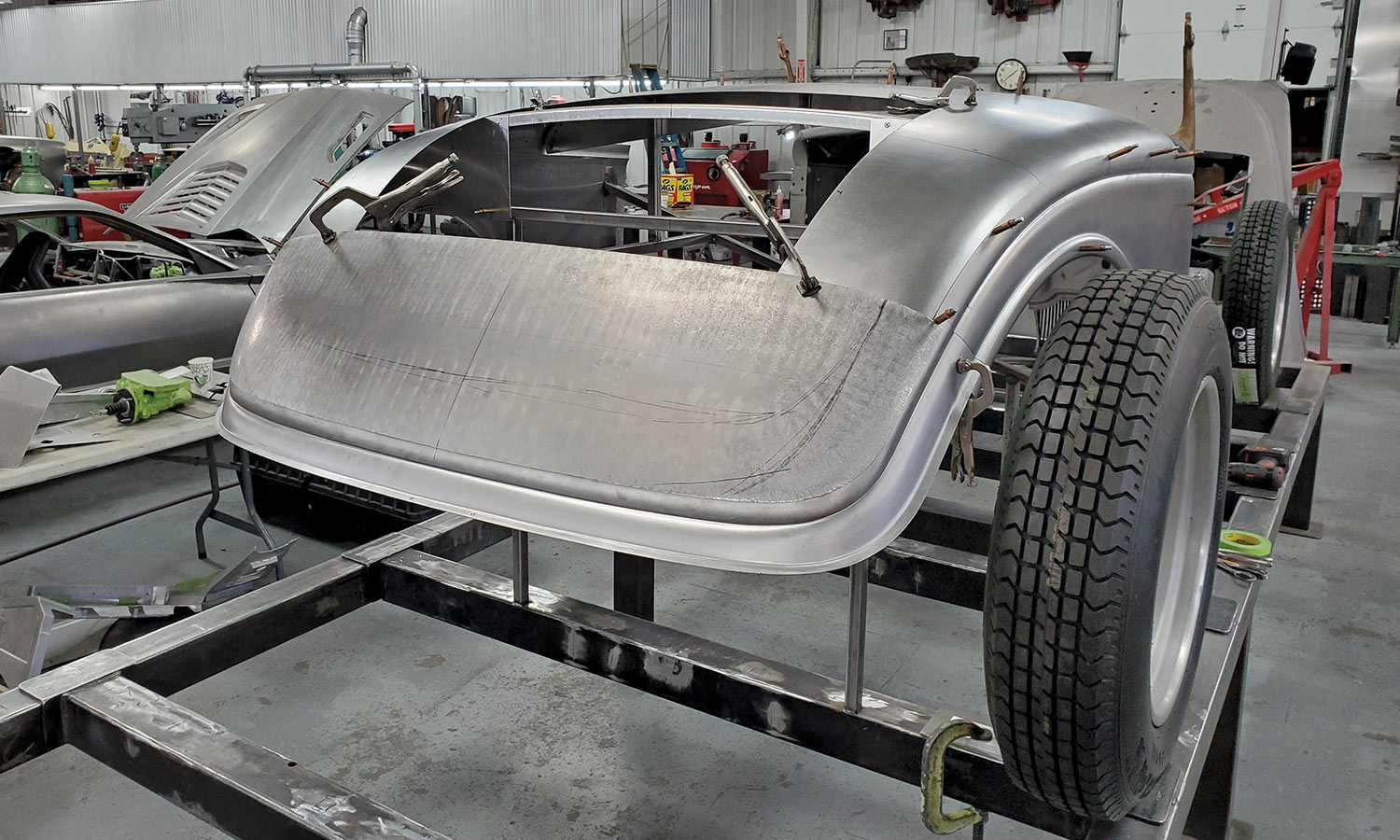 metal panel that fits below the decklid tested on frame