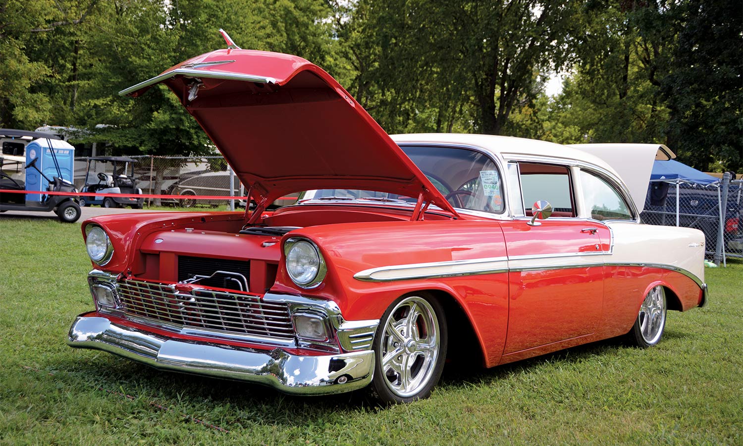 Rick Talbot's red and white ’56 Bel Air