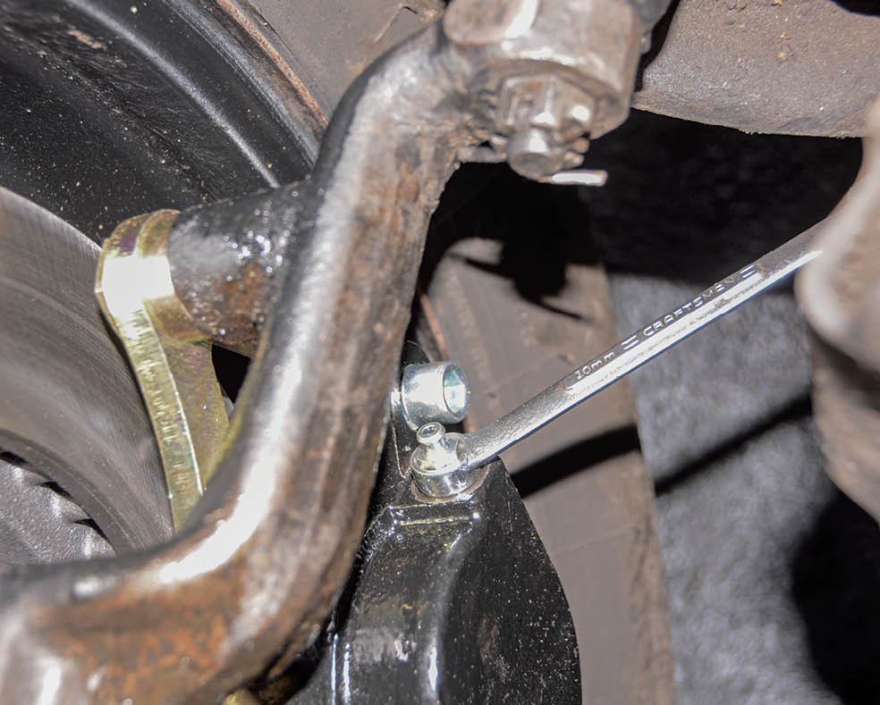 Whether you’re running discs or factory drums, it is important to bleed the system. We start with the right rear and work our way closer to the master cylinder.