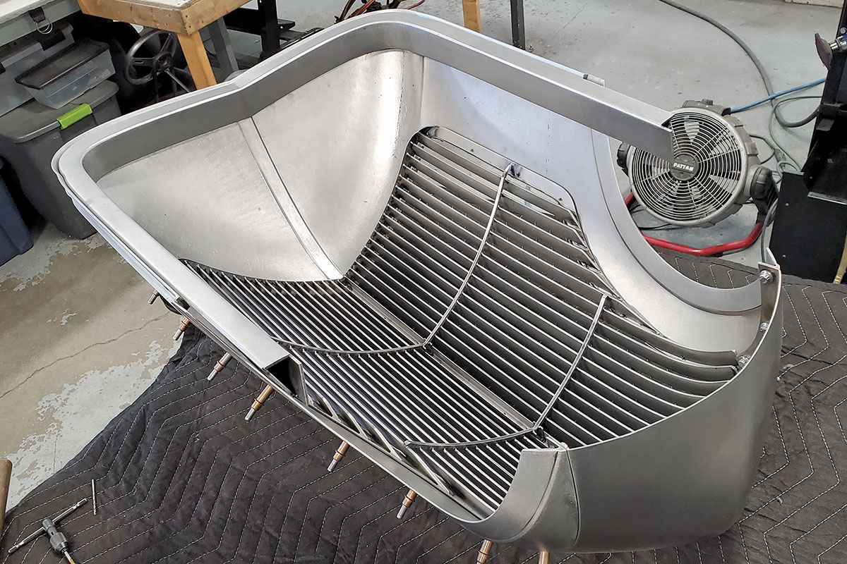 An inside view of the grille assembly