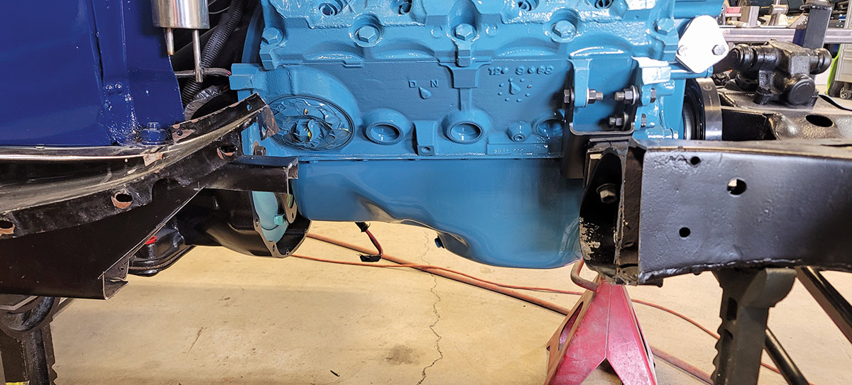 Section of framerail next to engine cut out