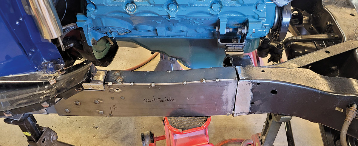 New section of framerail plug welded in place