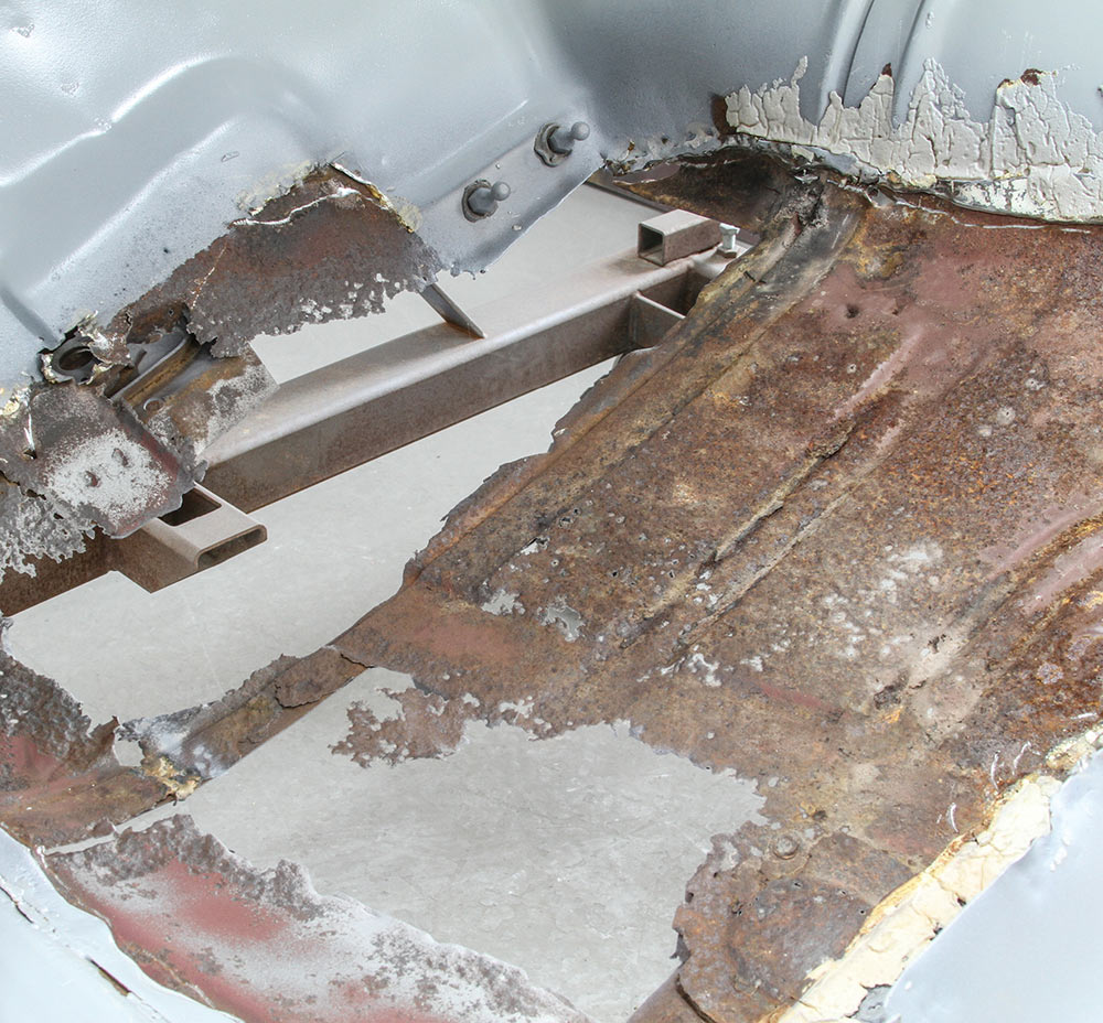 Extensive rust on body underneath removed patch panel
