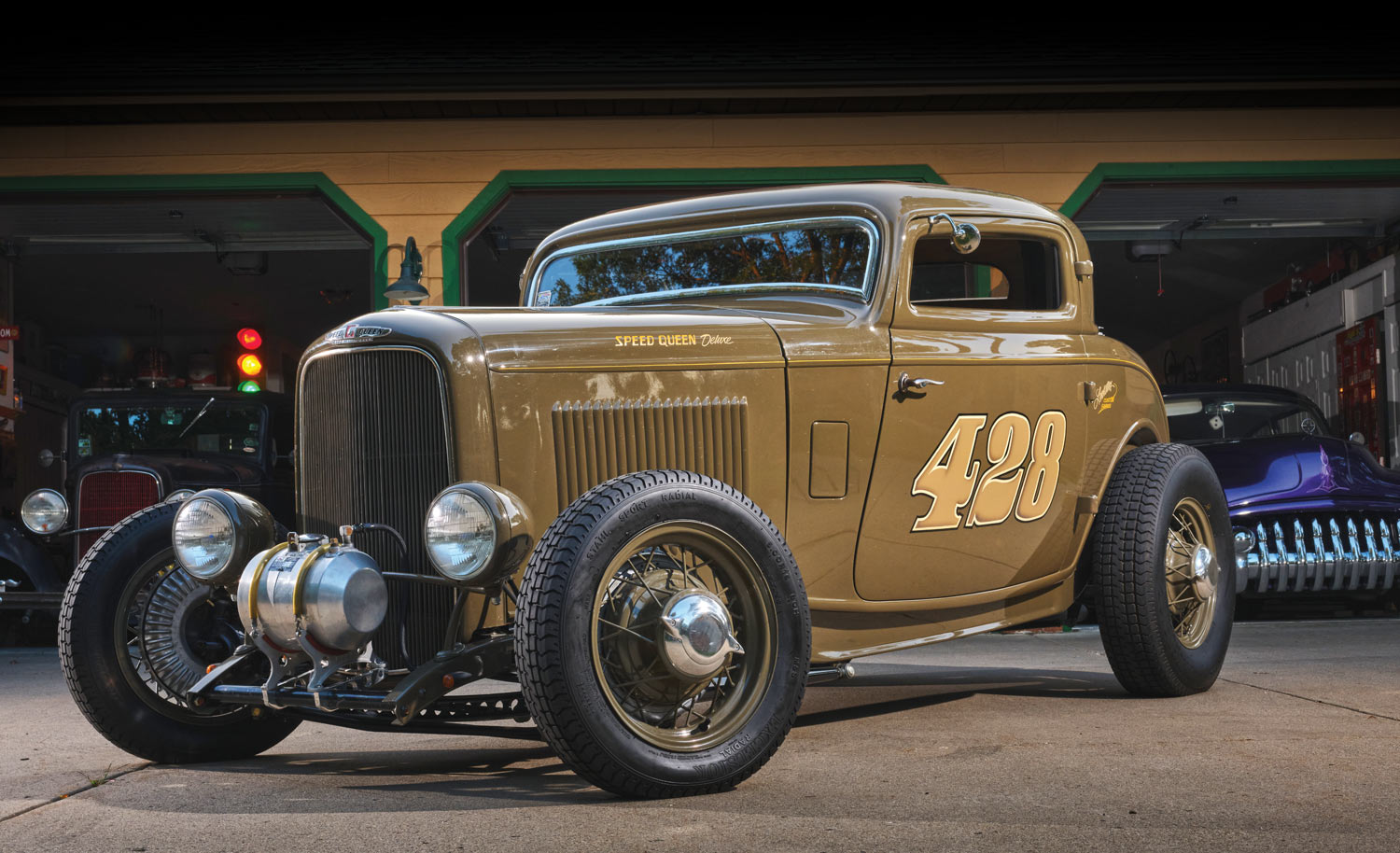 brown ’32 Ford with the number 428 on the side