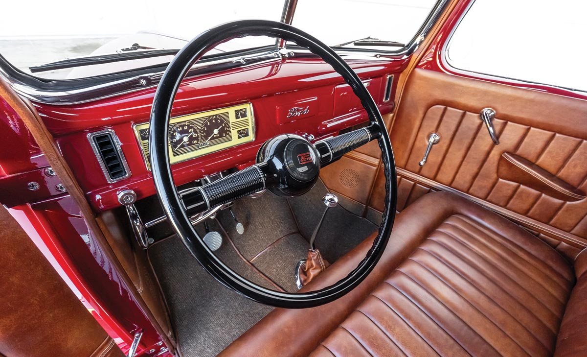 '40 Ford Pickup steering wheel and dashboard