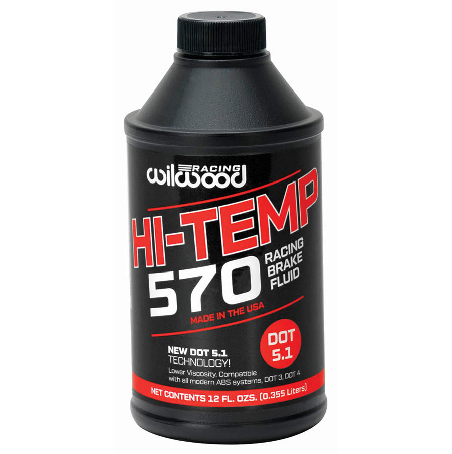 The two common types of brake fluid are glycol and silicone. We used Wilwood’s glycol-based DOT 5.1, 570 Racing fluid (PN 290-2210).