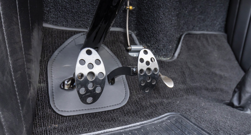 pedals in a ’29 Ford Model A roadster