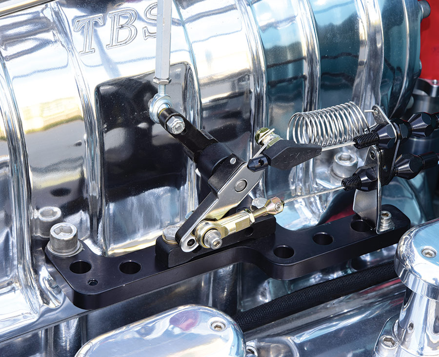 closeup of engine of '32 Plymouth PB Coupe
