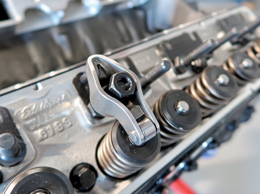 closeup of a valve on the engine