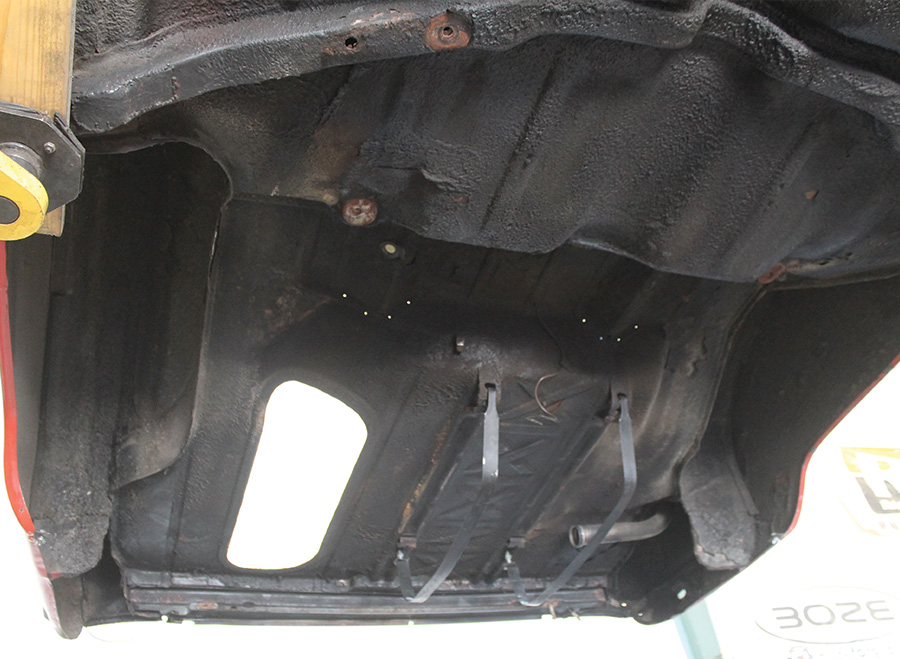 view of the underside of the car