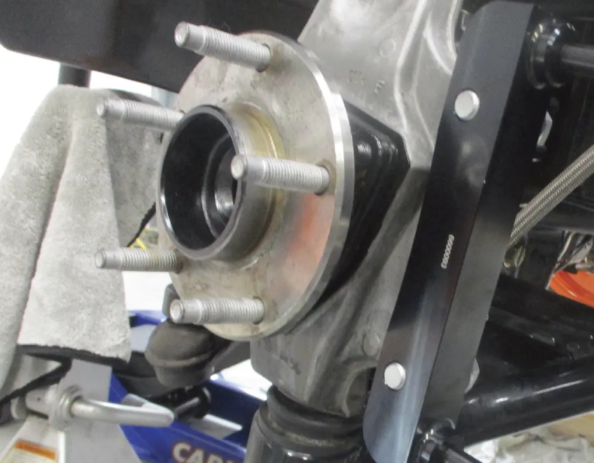 closer view of a wheel hub