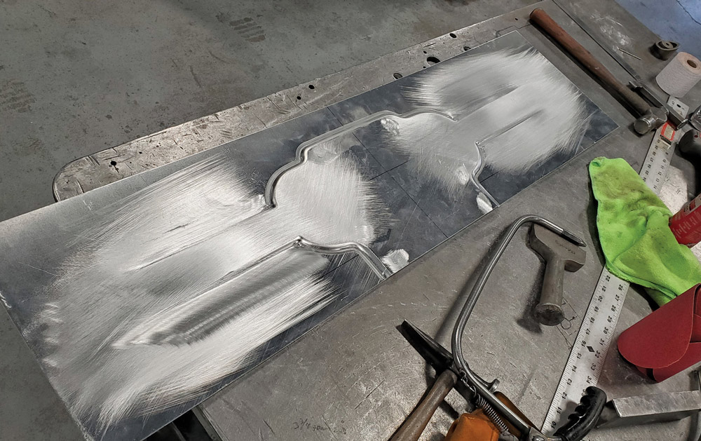 embossed section of dash panel