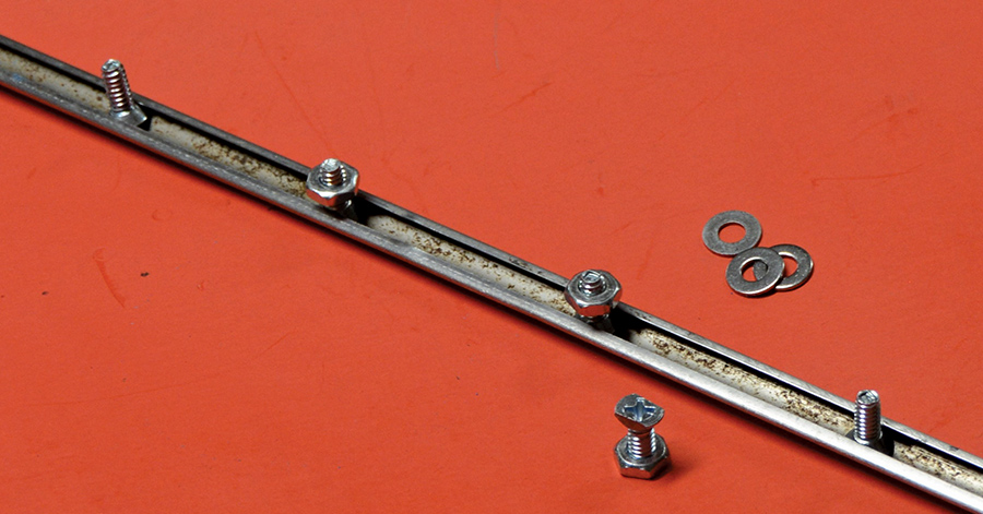 flathead screws being added to the trim