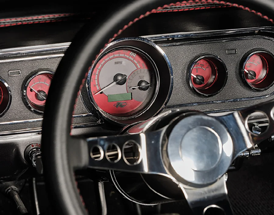 close up of a '66 Ford Mustang convertible wheel
