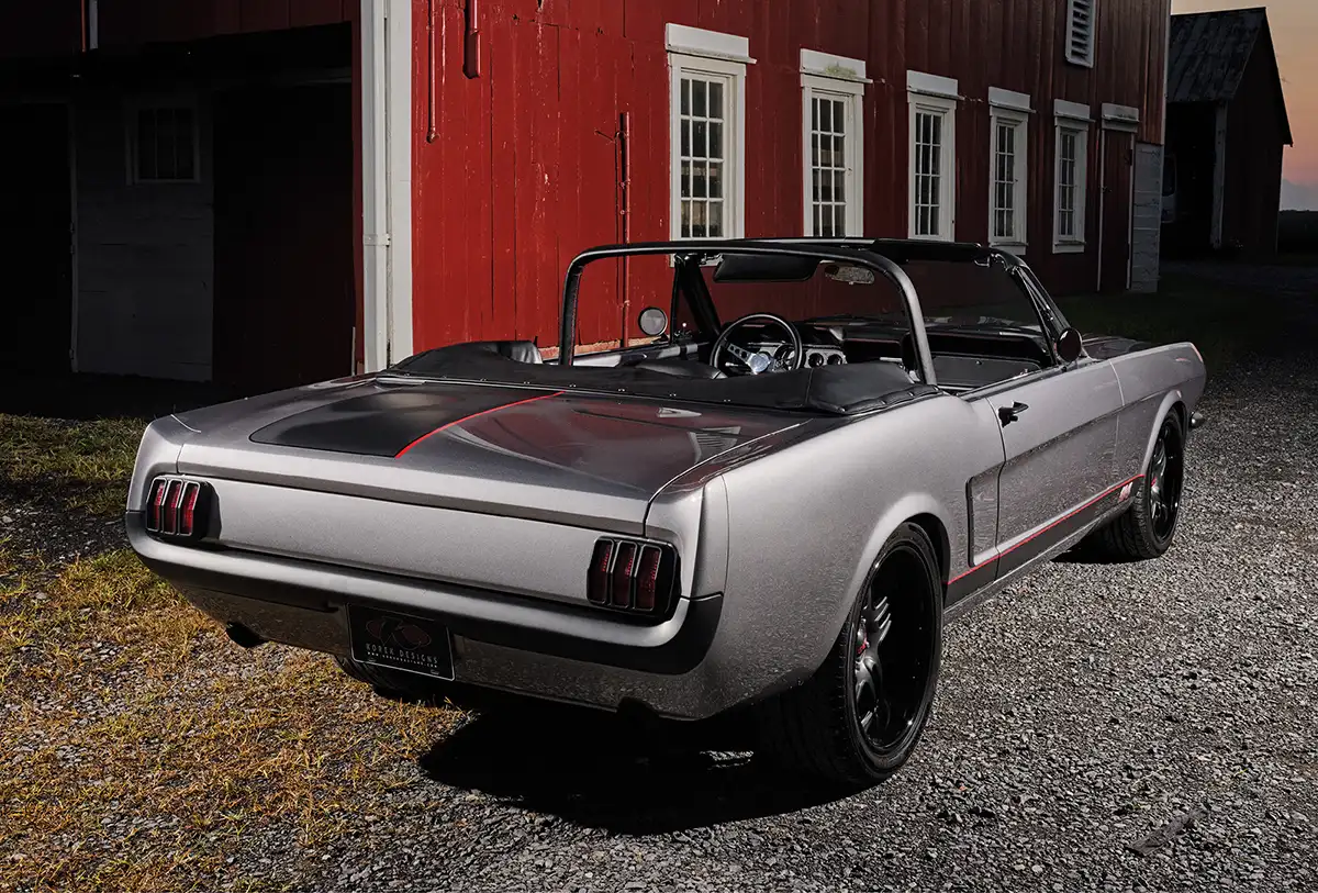 exterior rear view of '66 Ford Mustang convertible