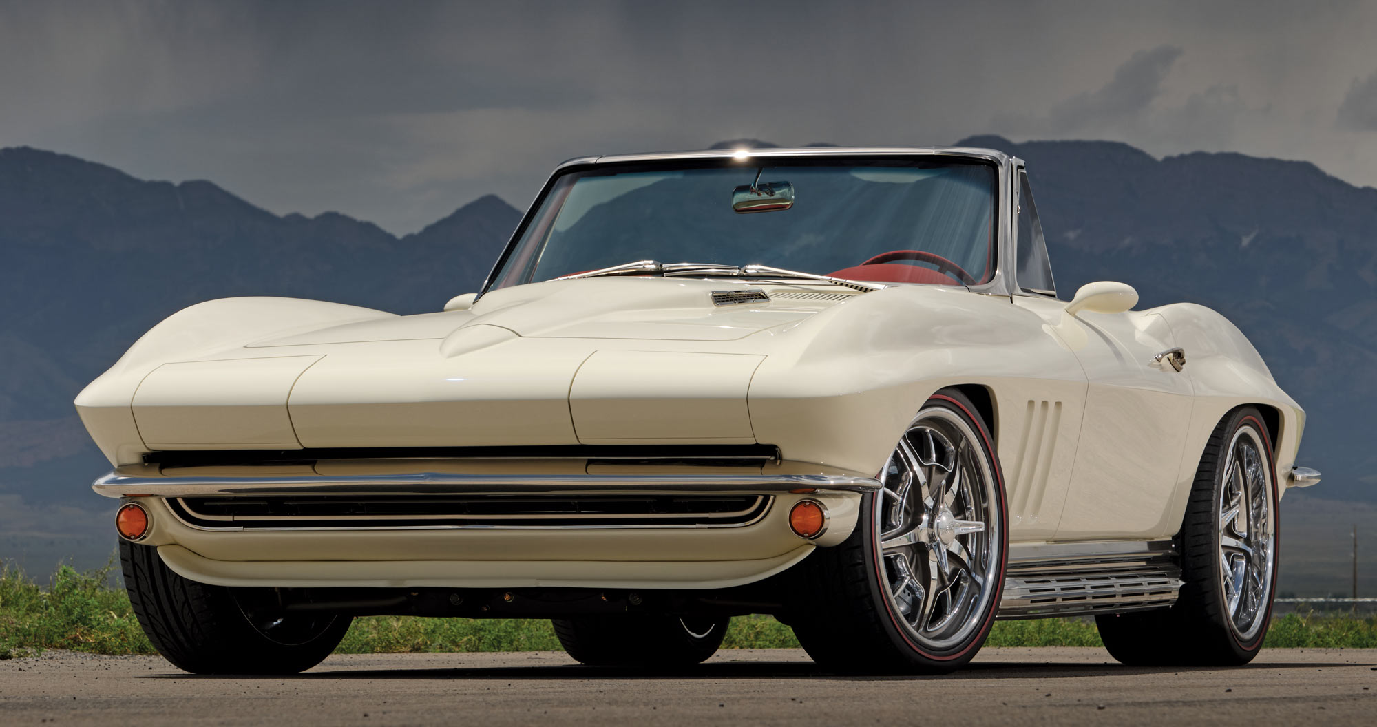 front view of off-white ’66 Corvette