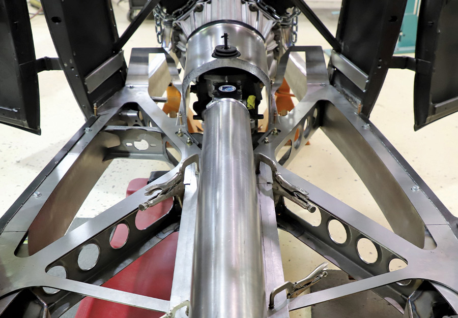 view of the one-piece cover being used to cover the drive-shaft