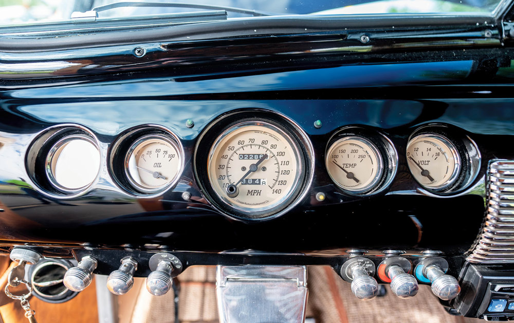 speedometer in a ’48 Ford Woodie