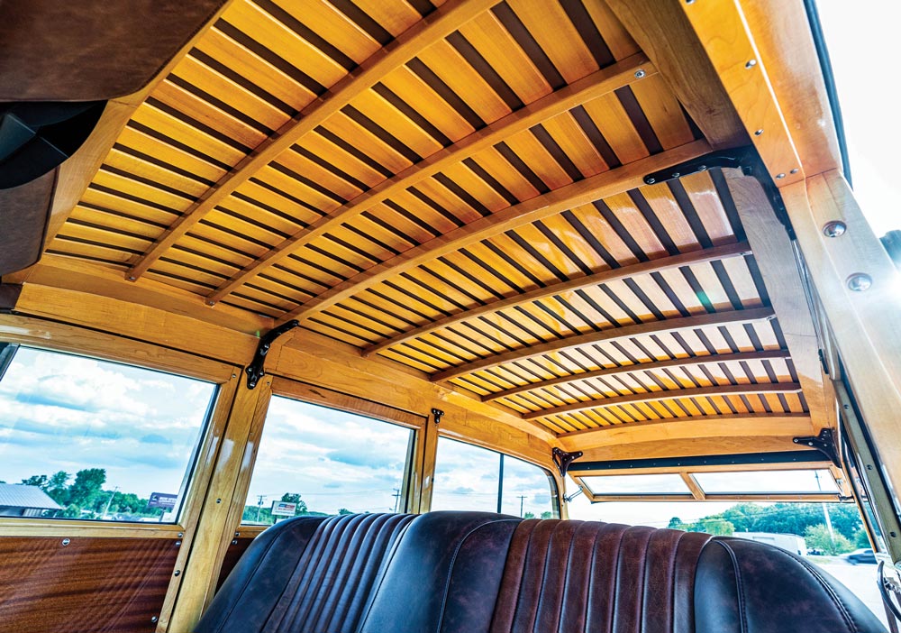 interior ceiling of a ’48 Ford Woodie