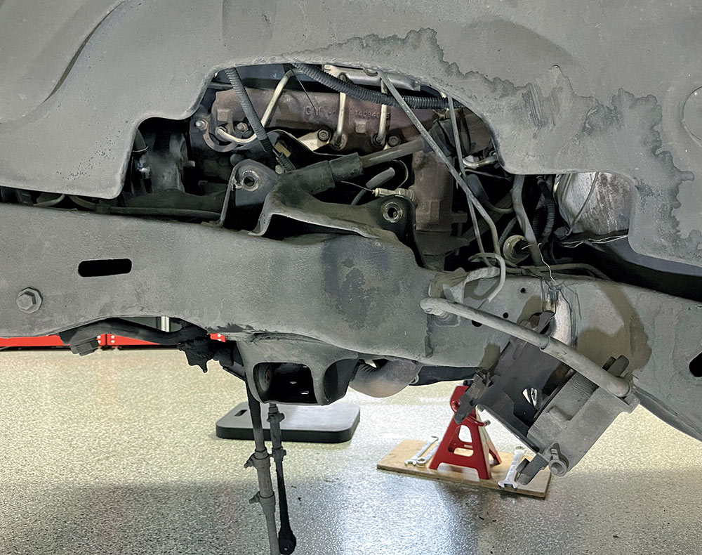 closeup of disassembled frontend 