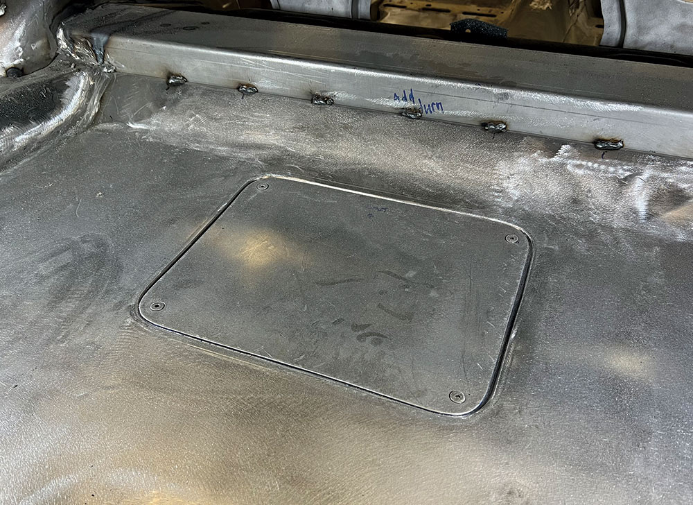 A good-sized hatch is added to provide access to the tank fittings and the in-tank fuel pump