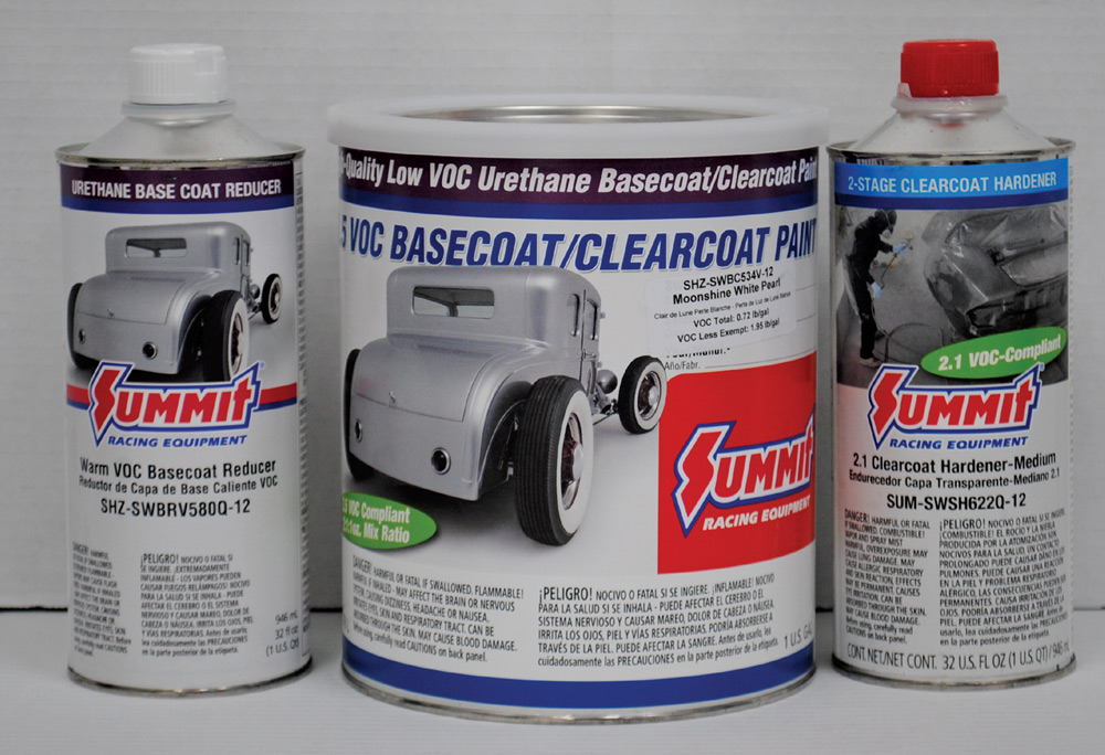 Similar to the original color scheme, the white portions of the body would be covered in Summit’s urethane basecoatclearcoat Moonshine White Pearl