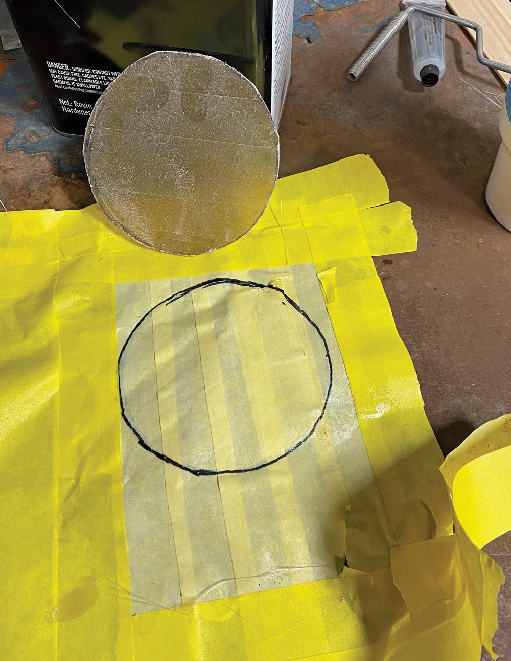 circle cutout from fiberglass 